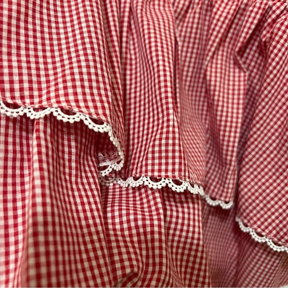 Cotton Candy LA milkmaid gingham mini dress red & white small NWT - Picture 8 of 12